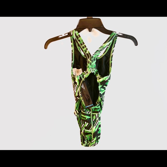 Speedo Train III Youth Kelly Green 1PC Swimwear - Picture 2 of 3